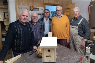 Die Werkgruppe des Natur- und Vogelschutzvereins Kreis Borken von links: Josef Borchers, Eberhard Rekers, Klemens Bösing, Heiner Böing und Hans-Günter Böing. Weitere aktive Mitglieder (nicht im Bild) sind Norbert Rolfes, Klaus Goronczewski und Ludger Klein-Ridder.© Hans-Günter Böing