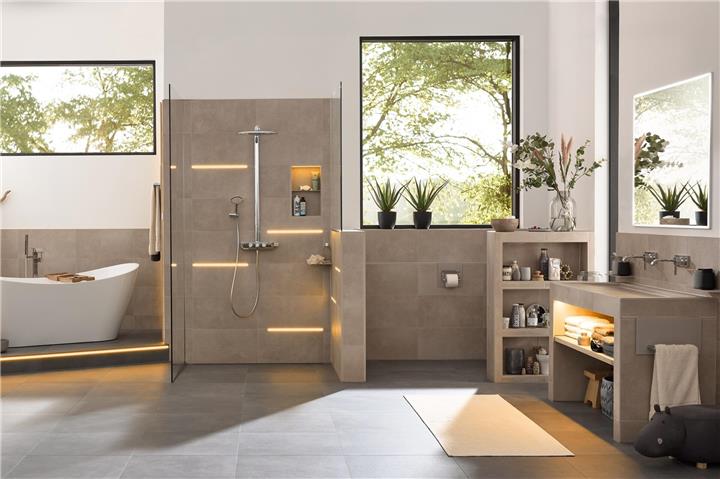 Räume kreativ mit Licht und Keramik gestalten. Foto: HLC/ Schlüter-Systems