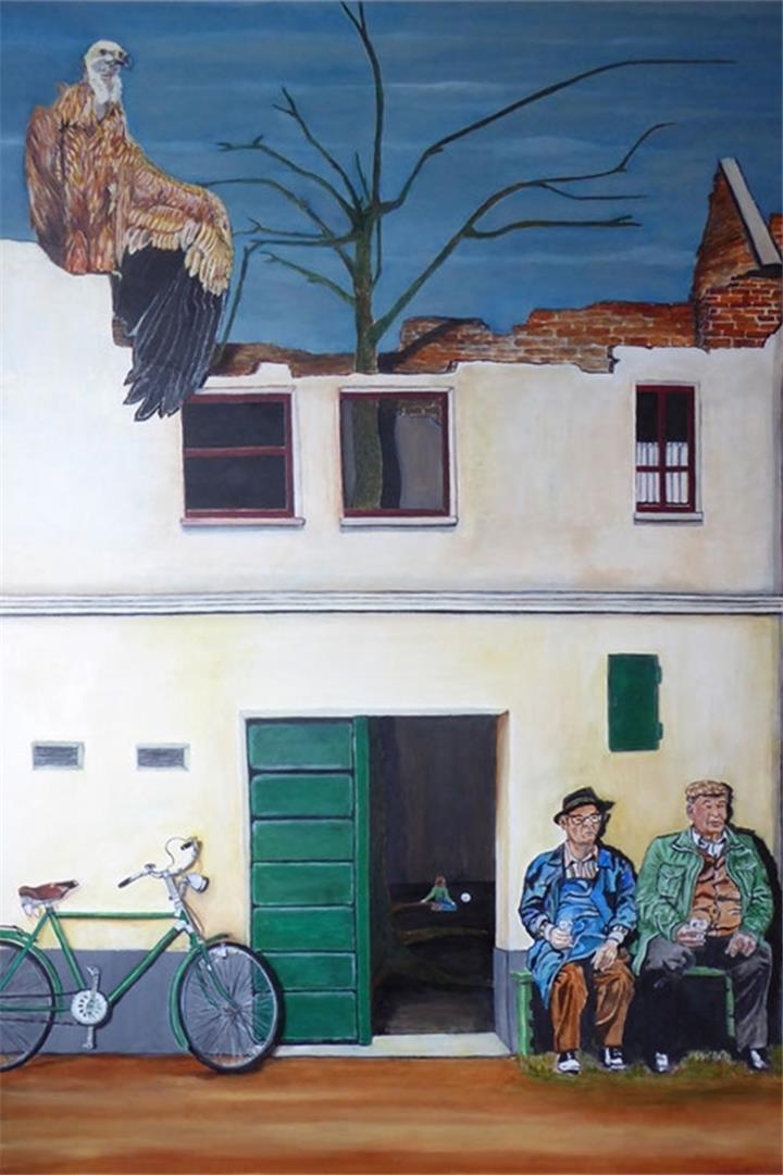 Kunstausstellung in Reken „Wurm drinnen“ heißt dieses Bild.